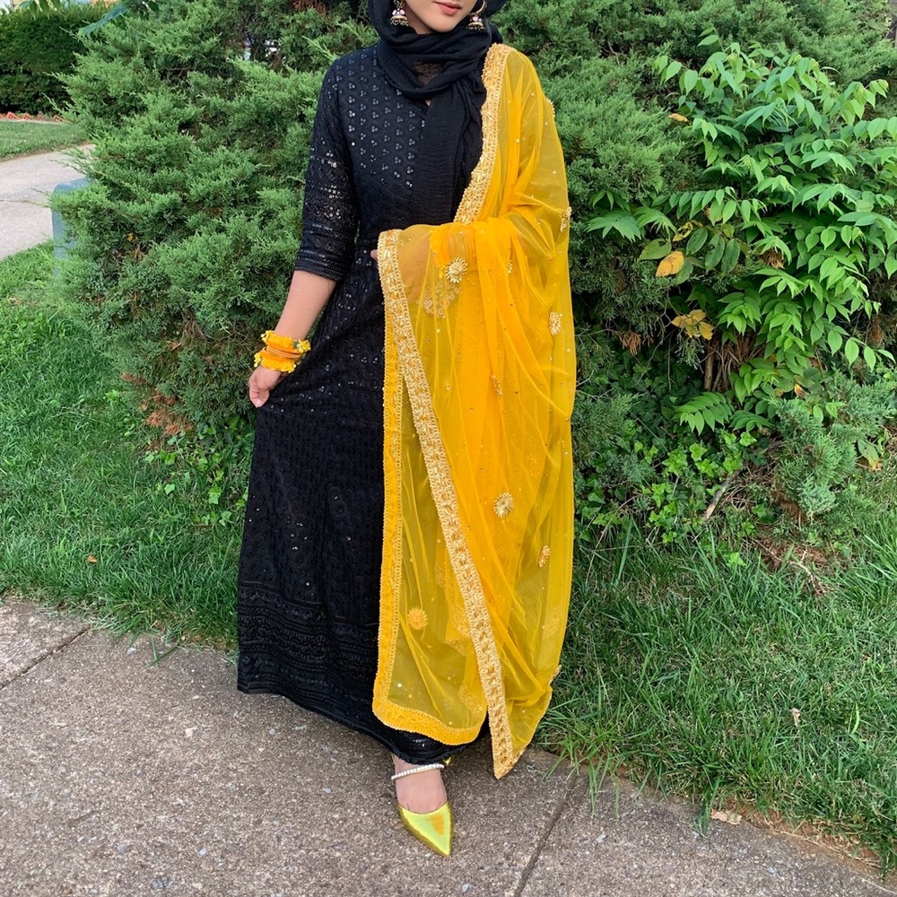 PAKISTANI Black Maxi Fully detailed embellished dress